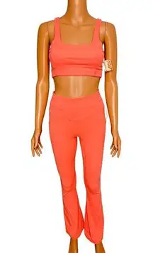 Free People Movement Never Better Flare Pants and workout Top set size S Coral