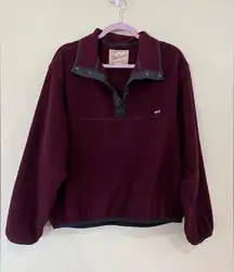 Woolrich Burgundy Polartec Quarter Snap Fleece Sweater XL