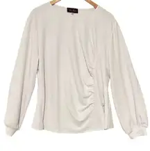 Hanna Nikole Long Sleeve Ruched Top Plus Size 22W Office Siren Career Corporate