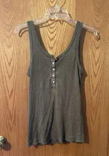 Aerie Brown Ribbed Tank