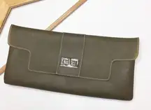 Sondra Roberts olive green clutch