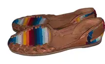 Sbicca Colorful Huarache Women’s Flats Leather Hand Woven 10
