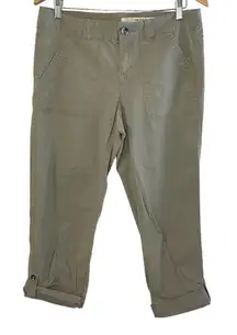 VINTANGE DKNY JEANS‎ Lightweight Olive Green Roll Tab Ankle Pant, Size 8
