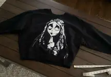 Tim Burton’s Corpse Bride black cropped sweatshirt size-S\M