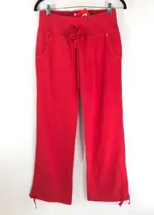 TYR Red Line Womens Sweatpants Drawstring Pockets Cotton Red S