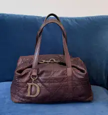  Dior Vintage Cannage Brown Shoulder Bag