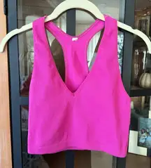 FP Movement Free Throw Crop Tank Top sports bra ribbed tropical barbie pink