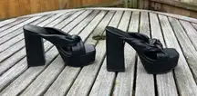 Open Edit Kaia Knot Platform Sandals‎ in black size 6.5 fall wedding guest