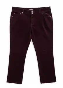 Monsoon Plum Corduroy Cropped Straight Leg Pants (Women’s Size 10) 