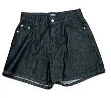 Wednesday's Girl High Waisted Black‎ Denim Jean Cotton Shorts New Size Medium