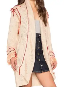 FOR LOVE & LEMONS KNITZ Denver Knit Cardigan in Peach and Rust size XS‎