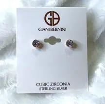 NWT Giani Bernini Sterling Silver Cubic Zirconia Stud Earrings