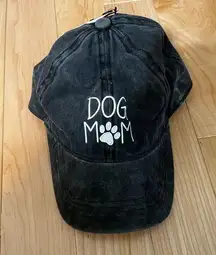 Black distressed dog mom hat