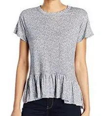 Calvin Klein Jeans NWT Gray Cold Stone Heather Peplum T-shirt Size Large