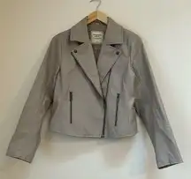 Abercrombie Jacket Moto Biker Leather Coat Size Large