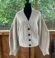 a loves a Women's Oversized Cable Knit Cardigan Sweater Size L