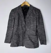 Theory Jacket Womens 6 Gray Kiersten K Strategy‎ Virgin Wool Cotton Blend Blazer