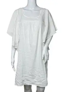 Old Navy Tunic Dress Womens Medium White Flutter Sleeve Square Neck Boho‎