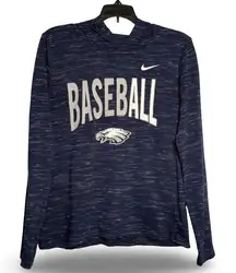 Nike DRI-FIT Hoodie Womens M Legend Veneer Navy Long Sleeve Baseball Spell Out