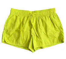 H&M Yellow Green Lined Running Shorts, Size M 