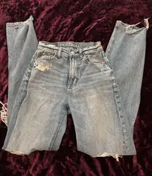 American Eagle Jeans Ripped Mom High-Rise
