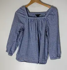 J.‎ Crew Womens Blue & Purple Penny Gingham Square Neck Blouse, size 6