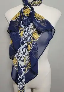Impressions navy gold Greek baroque square scarf
