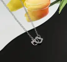 Silver Pendant Necklace Kids Womans Girls Jewelry