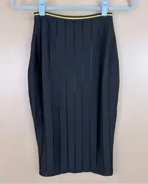 Missguided Black Sheer Striped Skirt sz 1 NWT Witchy Goth Vamp