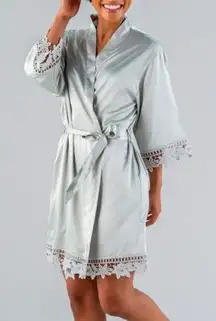 Kennedy‎ Blue Satin and Lace Robes. White and Light Green. One size.