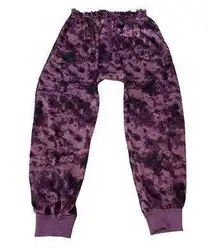 Out From Under Urban Outfitters Harem Jogger Pants Silky Drawstring Purple Tie Dye