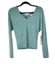 Crave Fame Turquoise V Neck Sweater