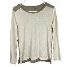 Madewell Neutral Long Sleeve S Womens Color Block Casual Asymmetrical