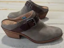 Söfft Adena Mules size 8.5 Taupe Suede Buckle Waterproof Suede Clogs Western