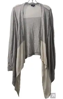 The Limited Draped Cardigan Open Front Lightweight Gray Cream Size M‎