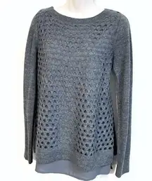 NWT The Limited lined open knit relaxed fit pullover lightweight sweater s…