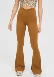 Aerie OFFLINE By  Real Me High Waist Crossover Flare Legging Yoga Pant MP Bronze