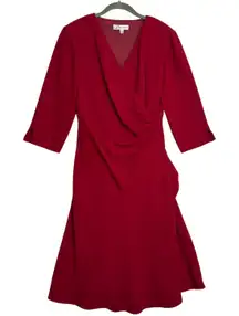 Vintage Dress Barn Drape‎ Midi Faux Wrap Dress Sz 8 Executive Old Money Evening