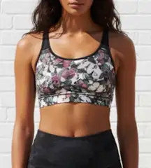 Lululemon Sweaty Or Not II Sports Bra in Butterfly Angel Wing Multi/Black