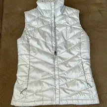 The North Face 550 Down Filled Cream/ Gray Insulated Vest