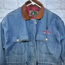 Rode Walker Vintage Chore Barn Field Coat Blue Denim Jacket Men's Medium USA