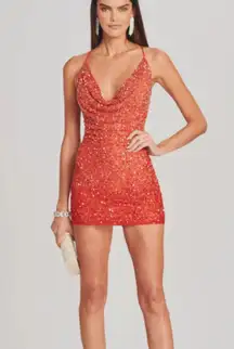 Retrofête Retrofete Orange Sequin Dress