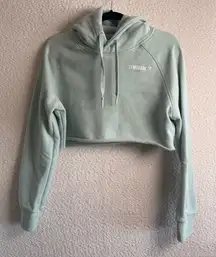 Gymshark Women’s Light Green Cropped Hoodie Sweatshirt Size Medium