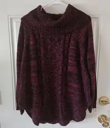 Jason Maxwell Pullover Cowlneck Sweater Womans Size Large Striped Pattern