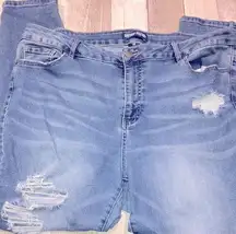 Indigo Fusion distressed jeans size 18