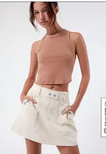 PacSun Beige Belted A-Line Mini Skirt