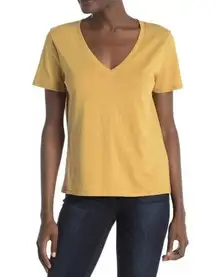 BP Women's V-Neck Plain Tan Mustard Basic Tee Shirt XXS  NWT