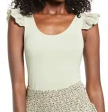 VERO MODA NWT  White Lace Cap Sleeve Body Suit