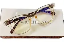 RZ by Rachel Zoe NWB Marnika Glasses in Crystal Nude with Blue Light Blocker