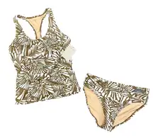 NEW Garnet Hill Tankini Top Bikini Bottoms Swimsuit Swim Set Brown 10 NWT